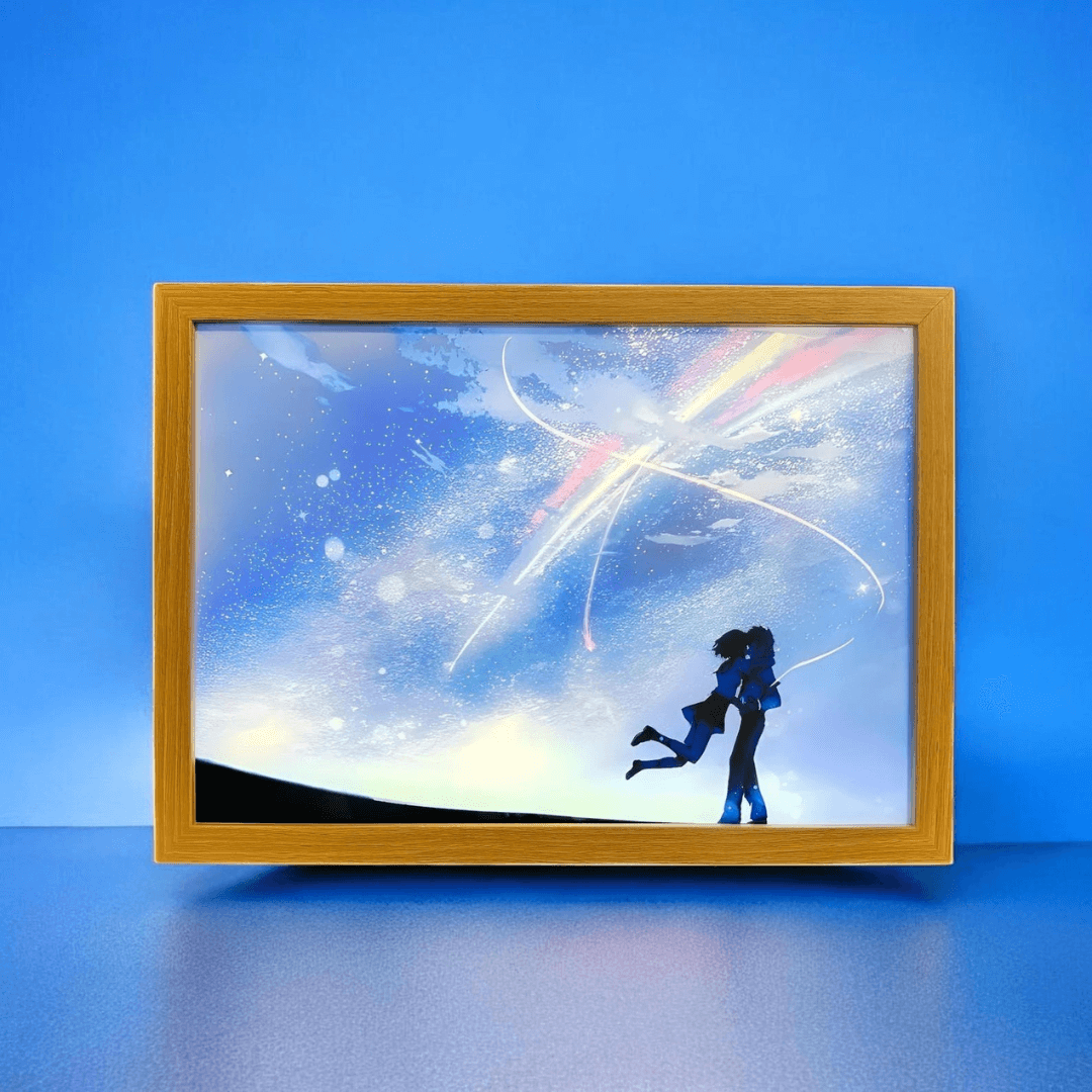 Anime LED night light featuring a Your Name-inspired painting with a soft glow